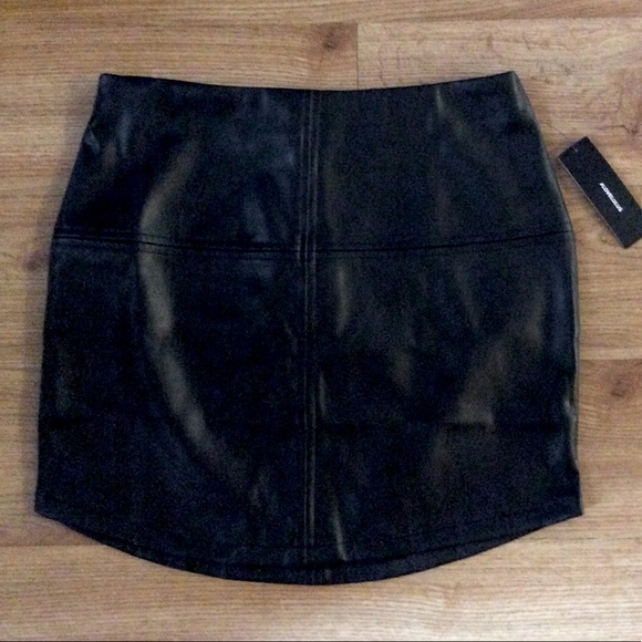 Lulu’s Pop Star Black Vegan Leather Mini Skirt
